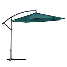 Outsunny 10' Cantilever Hanging Tilt Offset Patio Umbrella with UV & Water Fighting Material and a Sturdy Stand, Green
