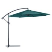 Outsunny 10' Cantilever Hanging Tilt Offset Patio Umbrella with UV & Water Fighting Material and a Sturdy Stand, Green