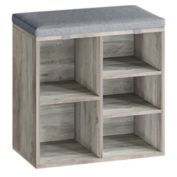 Idealhouse Grey Entryway Bench with Shoe Storage (20.8 in. H × 20 in. W × 11.9 in. D)