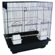 YML 5824 3/8" Bar Spacing SquareTop Small Bird Cage - 18"x14" in Black