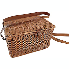 Large 4-Person Picnic Supply Set Delux Double Lid Classic Wicker Picnic Basket 