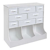 Badger Basket Co. Storage Station with Eight Baskets and Three Bins - White