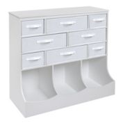 Badger Basket Co. Storage Station with Eight Baskets and Three Bins - White