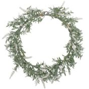 Northlight Artificial LED Lighted White Lavender Spring Wreath- 16-inch, White Lights