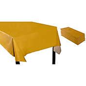 Blue Panda Mustard Yellow Rectangle Tablecloth, Plastic Party Table Cover (4.5 x 9 Ft, 6 Pack)