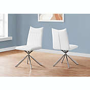 Monarch Specialties Inc   DINING CHAIR - 2PCS / 36"H / WHITE LEATHER-LOOK / CHROME
