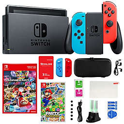 Nintendo Switch Neon Mario Kart 8 Bundle with Mario Party Superstars and Accessories