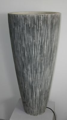 Screen Gems Sandstone Ribbed Finish Long Conical Planter With Light 18" X 39"