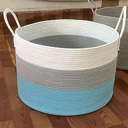 Auswella Modern Blue, Grey and White Storage Basket