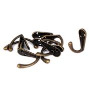 Unique Bargains Multifunctional Plastic Household Storage Nail-Free Double Head Clasp S Shape Hanger Hook for Home Clothing Baskets, 5 Pieces, Bronze Tone