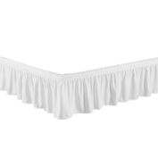Legacy Decor Bed Skirt Dust Ruffle 100% Brushed Microfiber with 14" Drop Queen - King Size White