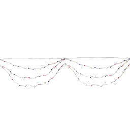Sienna 105 Red and Blue Mini Swag Fourth of July Lights - 6 ft White Wire