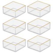 mDesign Plastic Makeup Vanity Drawer Organizer Tray, 6 Pack