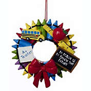 Crayon and School Supplies Wreath Christmas Ornament A+ Teacher Gift Decoration