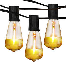 Ambience Gold Teardrop Bulb Non-Hanging String Lights - ST38, 1W, 26 Ft, 2700K