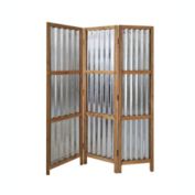 Screen Gems Industrial Style 3 Panel Brix Screen Room Divider