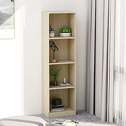 vidaXL 4-Tier Book Cabinet Sonoma Oak 15.7