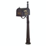 Special Lite Products Berkshire Curbside Mailbox with Front and Side Address Numbers and Ashland Mailbox Post