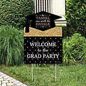 Big Dot of Happiness Gold Tassel Worth The Hassle - Graduation Decorations - Graduation Party Welcome Yard Sign