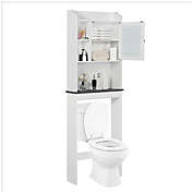 Topeakmart  Bathroom Cabinet Space Saver with Multiple Shelves in White