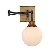 Trade Winds Lighting TW021702-79 1-Light Transitional Wall Sconce Light, 60 Watts, in Oiled Rubbed Bronze with Brass accents