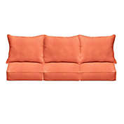 Outdoor Living and Style Set of 6 Orange Coral Sunbrella Indoor and Outdoor Deep Seating Sofa Cushion, 25"