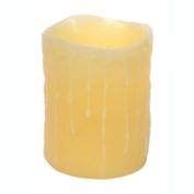Melrose Decorative Led Wax Dripping Pillar Candle (Set Of 3) 4"D x 5"H Wax/Plastic - 2 D Batteries Not Incld.