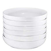 Bruntmor Ceramic Salad, Cereal And Pasta Bowls Set Of 6, Shallow Dinner Bowls That Are