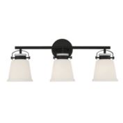 Savoy House 8-1627-3-BK Kaden 3-Light Bathroom Vanity Light in Matte Black (26" W x 10.5"H)