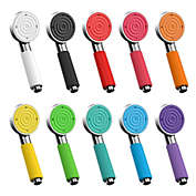 Colorful handheld shower head with silicone grip 10 colors (Black)