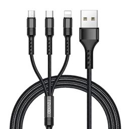 Uni-Charge Cord Universal Charging Cable   3 in 1 Charging Cable Roll   iPhone and Android Charging Cable