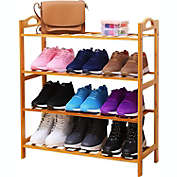 Kitcheniva 4 Tiers Natural Bamboo Shoe Rack Shoes Organizer Entryway Storage