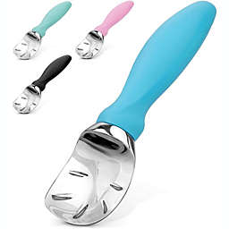 Zulay Kitchen Ice Cream Scooper with Soft Handle and Built-in Lid Opener - Blue