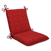 CC Outdoor Living 36.5" Red Dashed Lines Outdoor Patio Squared Chair Cushion
