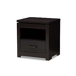Baxton Studio  Bienna Modern and Contemporary Wenge Brown Finished 1-Drawer Nightstand
