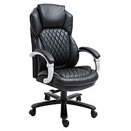 Vinsetto Big and Tall Executive Office Chair with Wide Seat, Computer Desk Chair with High Back Diamond Stitching, Adjustable Height & Swivel Wheels, Black