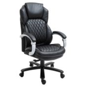 Vinsetto Big and Tall Executive Office Chair with Wide Seat, Computer Desk Chair with High Back Diamond Stitching, Adjustable Height & Swivel Wheels, Black