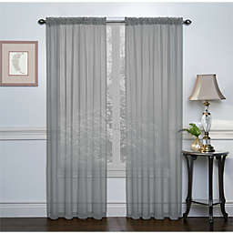 Kate Aurora Living Premium 2 Pack Sheer Voile Window Curtain Panels - 52 in. W x 84 in. L, Gray