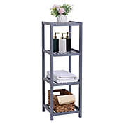 Inq Boutique 100% Bamboo Bathroom Shelf 4-Tier Multifunctional Storage Rack Shelving Unit 33 X 33 X 98cm RT