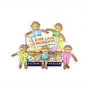 MerryMakers Five Little Monkeys 5-inch finger puppets and book gift set