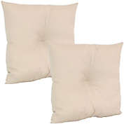 Sunnydaze 2 Outdoor Tufted Back Cushions - 19 x 19-Inch - Beige