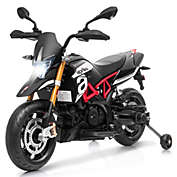 Gymax 12V Licensed Kids Ride On Motorcycle w/ Headlight Training Wheel Black/Red