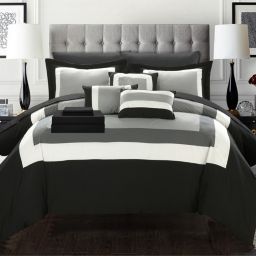 Chic Home Elegant Beaudine 10 Pieces Comforter Bed In A Bag Sheets Decorative Pillows & Shams - King 104