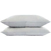 100% French Linen Pillowcase Set - King - Pebble Heather Pinstripe   Bokser Home
