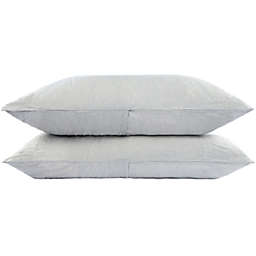 100% French Linen Pillowcase Set - King - Pebble Heather/Pinstripe   BOKSER HOME