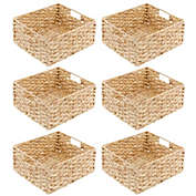 mDesign Water Hyacinth Braided Weave Pantry Basket - Natural