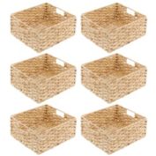 mDesign Water Hyacinth Braided Weave Pantry Basket