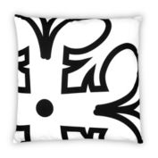 Star Wars Large White Throw Pillow   Black Rebel Insignia Pattern Design   Water & Fade Resistant Fabric For Indoor & Outdoor Use   25 x 25 Inches