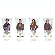 Seinfeld 16-Ounce Pint Glasses, Set of 4   Large Drinking Cup Glassware For Water, Juice, Iced Tea, Cocktails   Home & Kitchen Essentials for Bar Set   &#39;90s TV Nostalgic Gifts and Collectibles