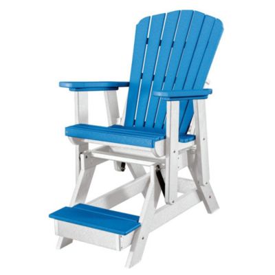 American Furniture Classics Fan Back Balcony Glider Made in the USA- Blue, White